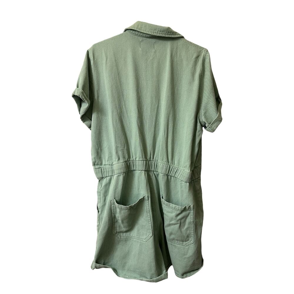 Show Me Your Mumu Canyon Romper XL Mint Green Denim Utility Button Front - Picture 3 of 5